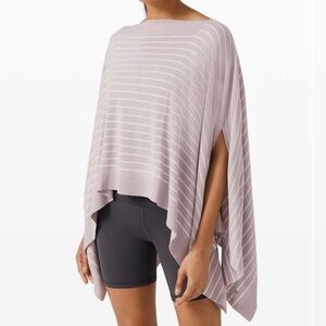 lululemon athletica Striped Poncho in Light Lavender and White